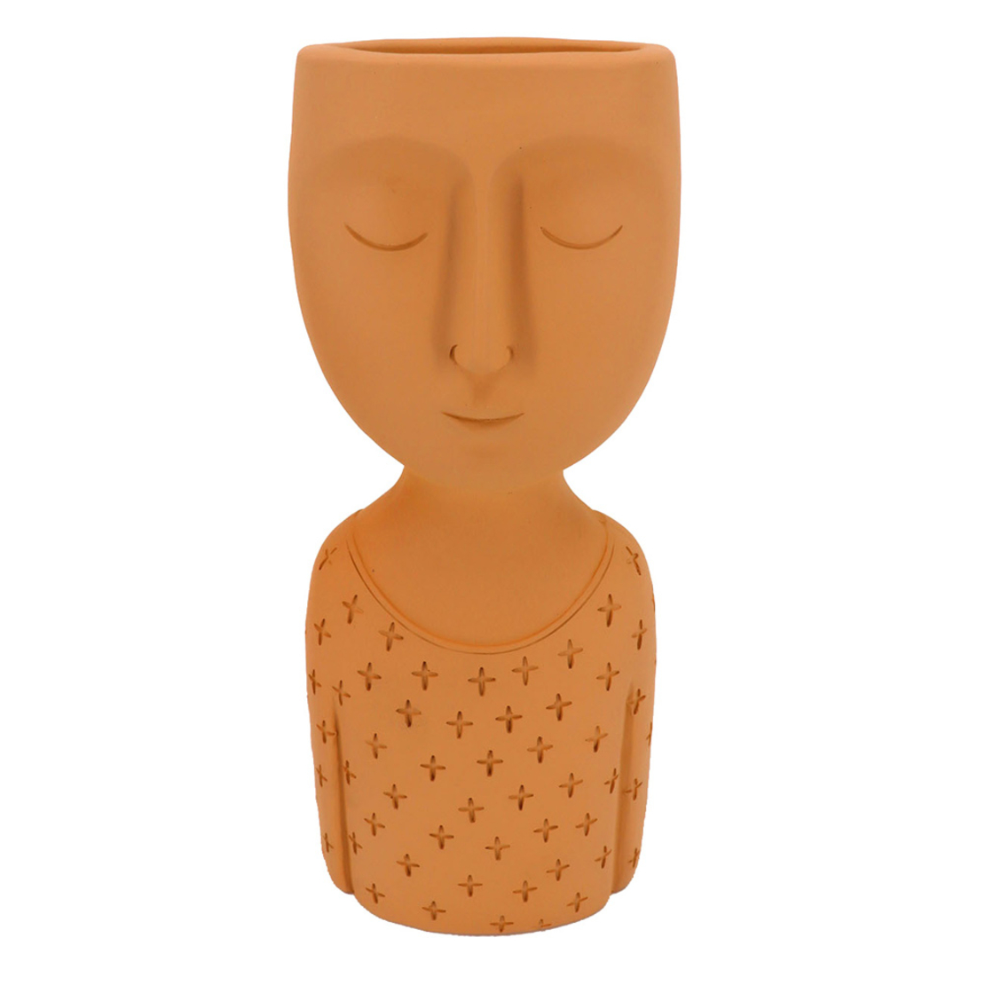 SKEPTICAL 1 PLANTER POLYRESIN TERRACOTTA 10,8x8,7x