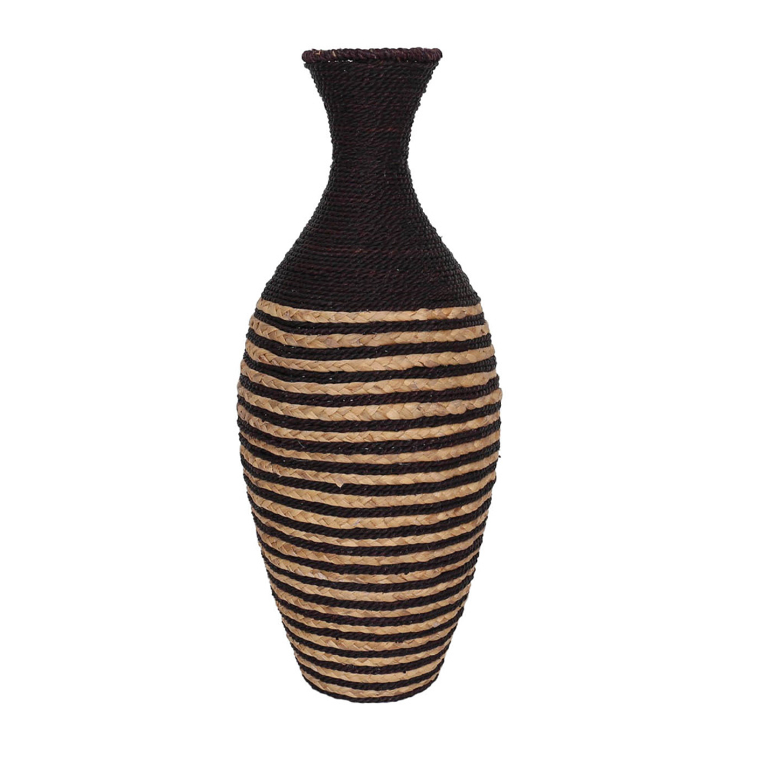 NUBIA VASE METAL ROPE BLACK NATURAL 25x25xH69cm PR