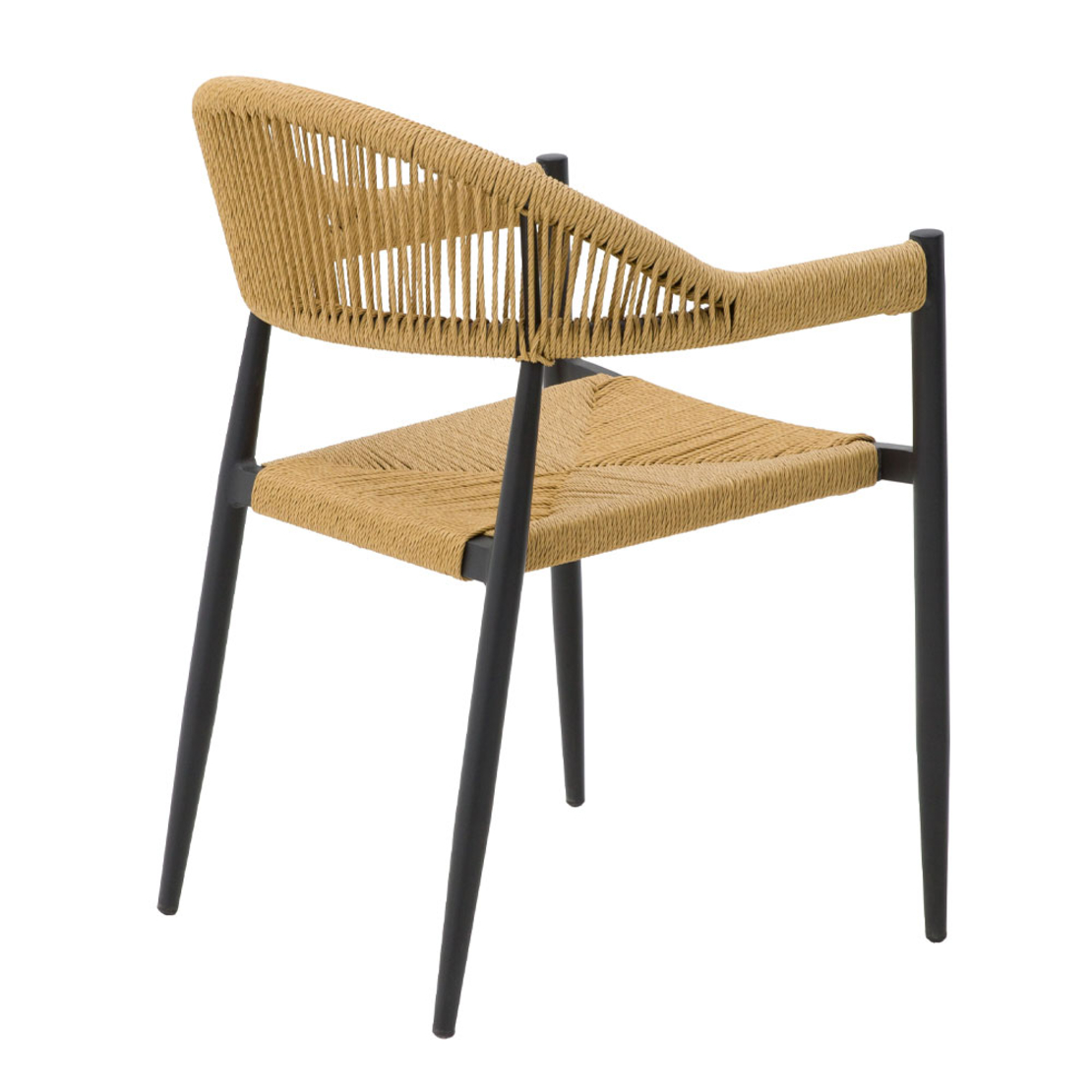 MEZZA LUNA ARMCHAIR ALUMINIUM BLACK NATURAL 56x55xH78cm PRC