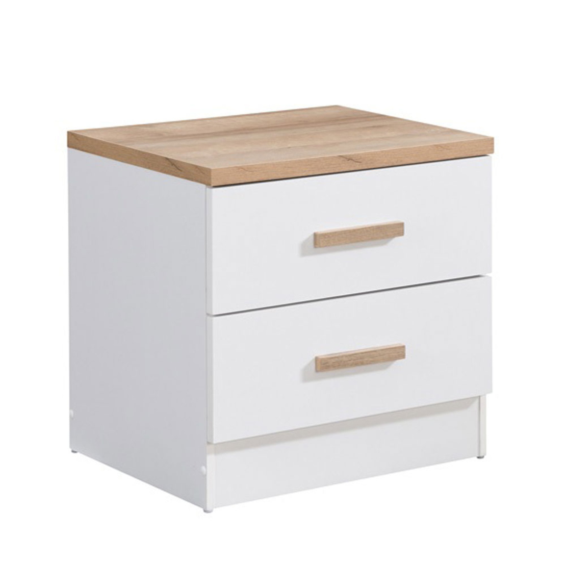 PRACTICO NIGHTSTAND 2DRAWERS CHIPBOARD WITH MELAMINE CARTA NATURAL WHITE E1 MY