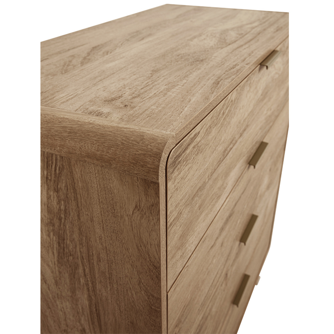 OVAL COMMODE 4DRAWERS CHIPBOARD WITH MELAMINE CARTA NATURAL E1 PRC