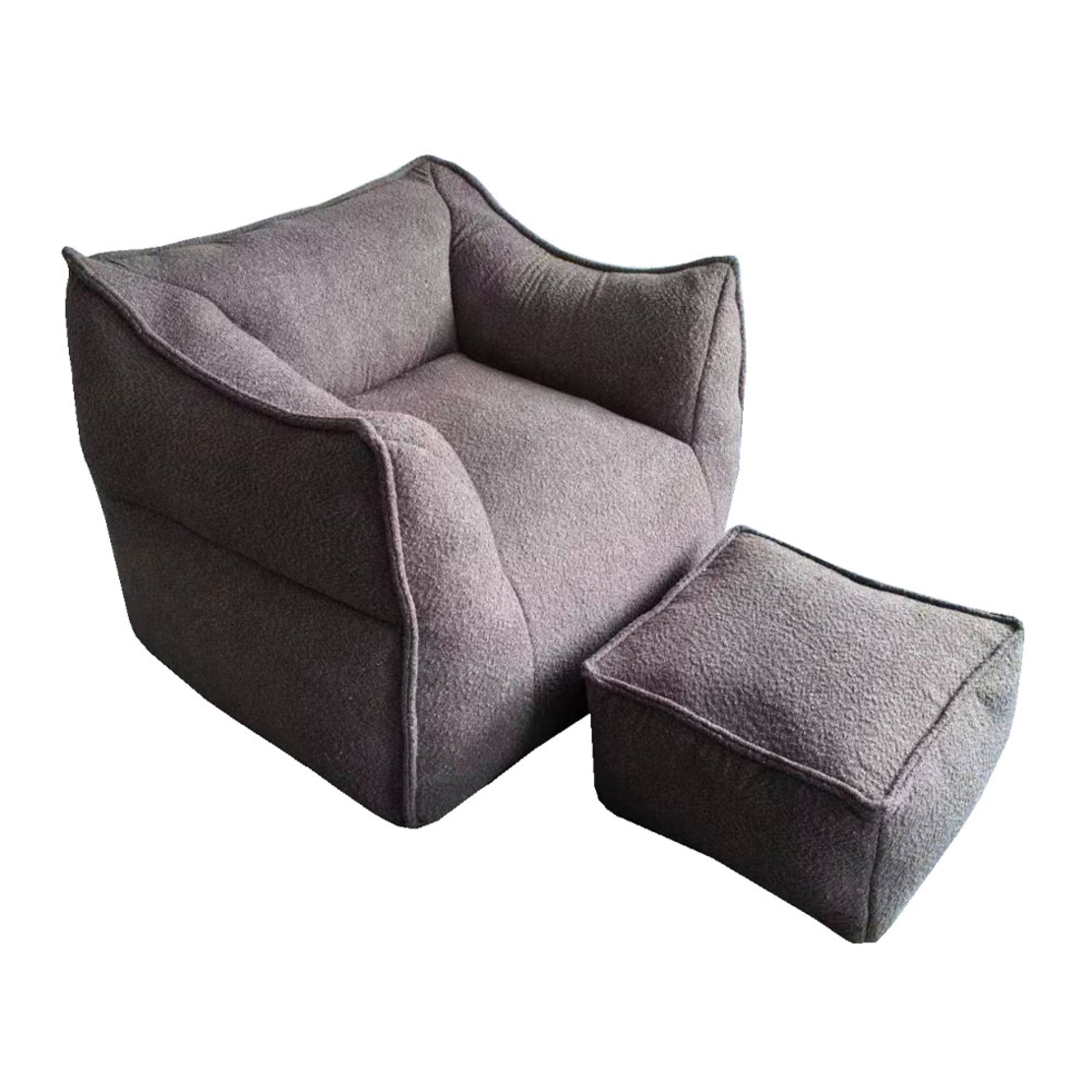 SPONGE ARMCHAIR SET FABRIC GREY DARK FOAM PRC