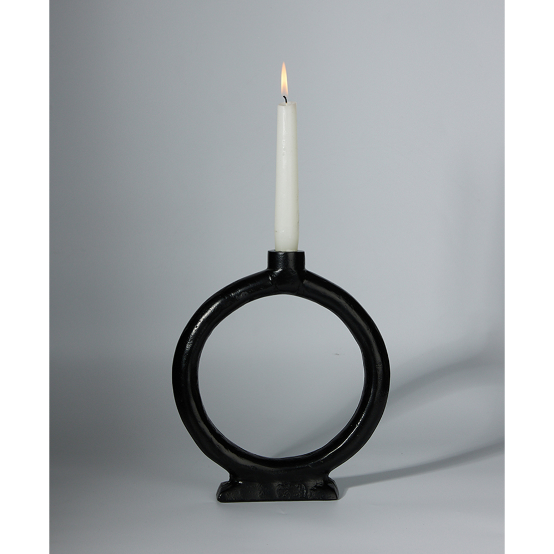ANELL CANDLE HOLDER ALUMINIUM BLACK 22x4xH25cm IN