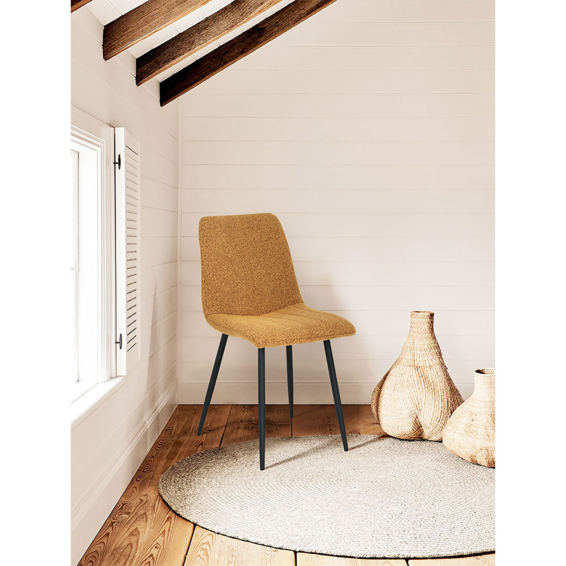 PRAGA CHAIR FABRIC MUSTARD METAL BLACK E1 PRC