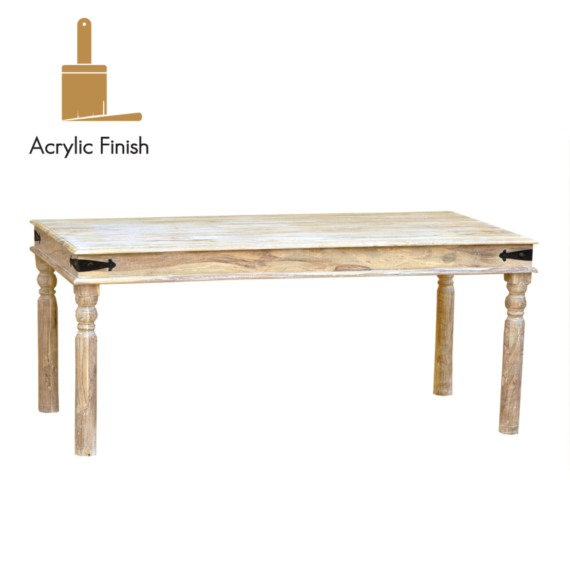LA MER 180 TABLE WOOD ACACIA WHITE ANTIQUE IN
