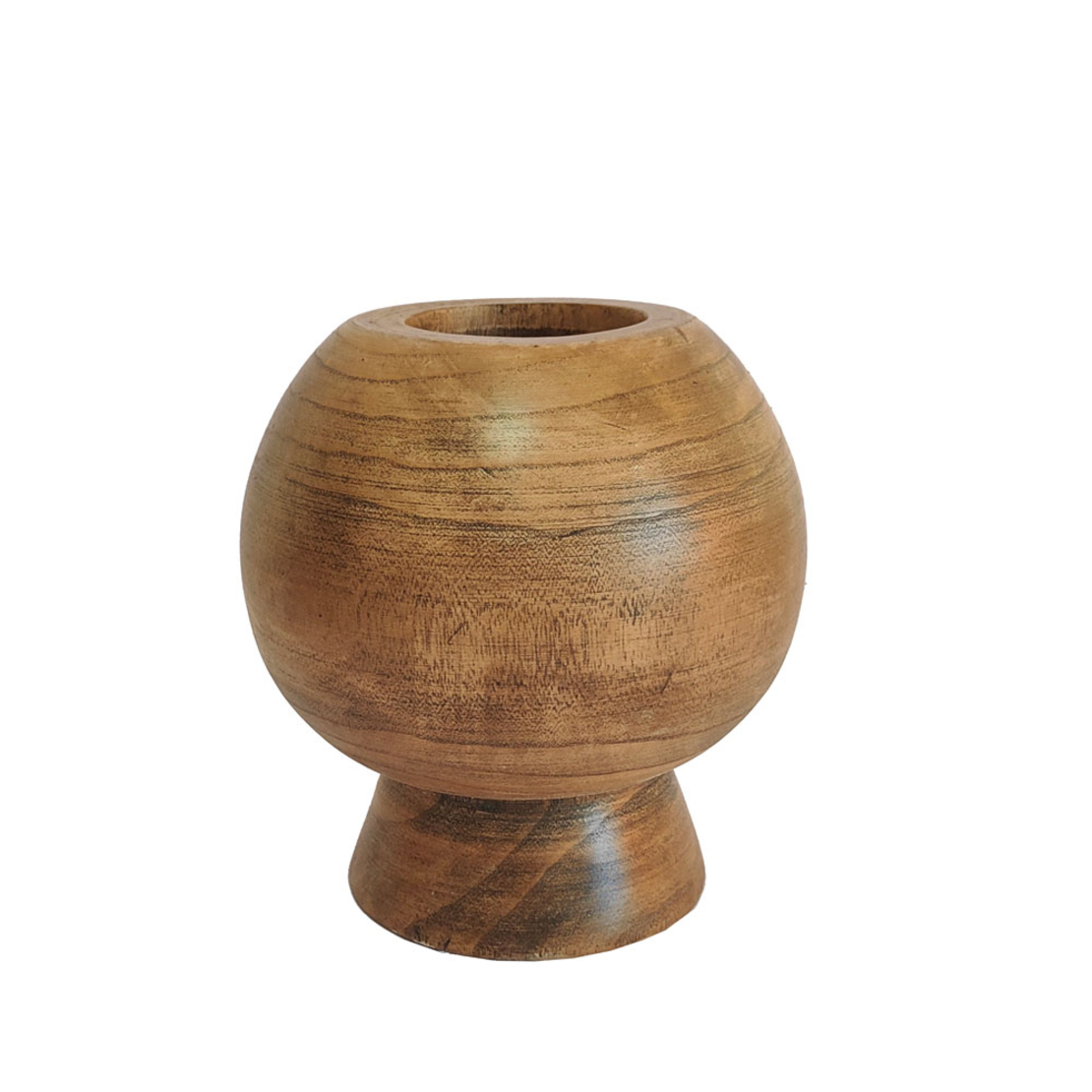 CEDAR VASE WOOD BROWN 20x20xH22cm PRC