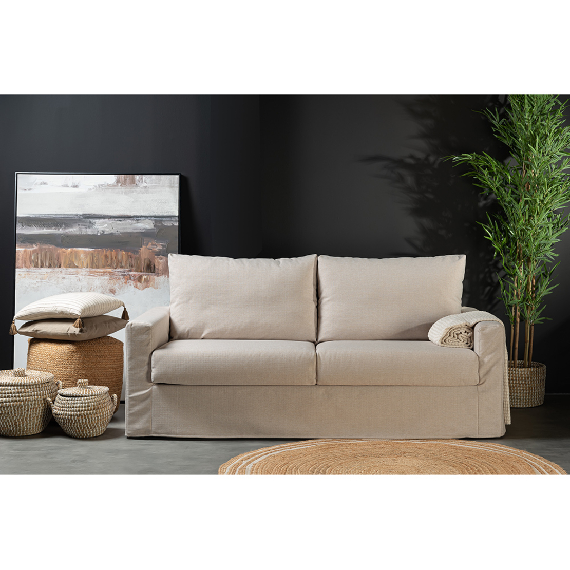 ITHAKI SOFA BED 3SEAT EASY CLEAN FABRIC BEIGE E1 EU
