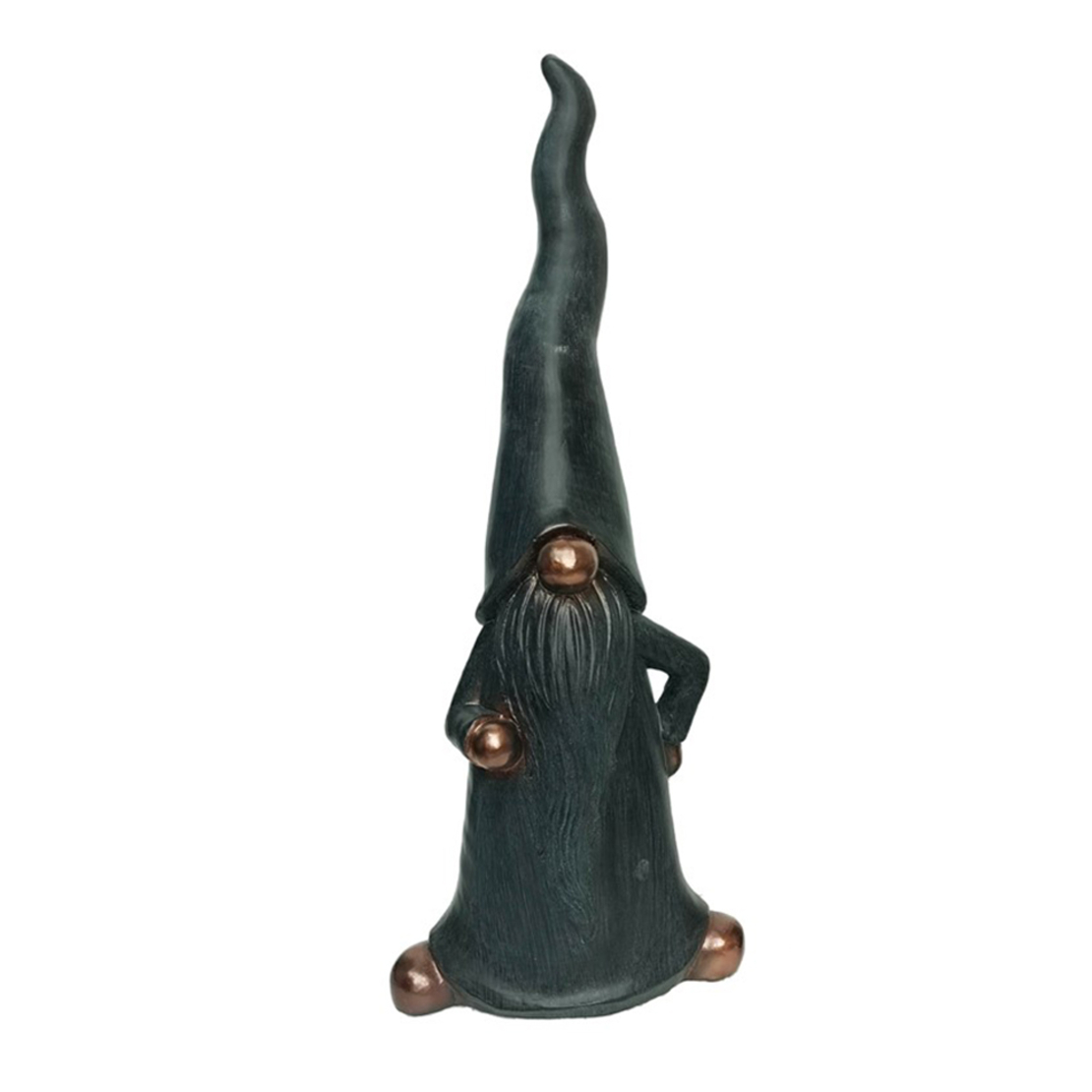 NISSE DECO GNOME POLYRESIN BLACK GOLD 21x15xH57cm
