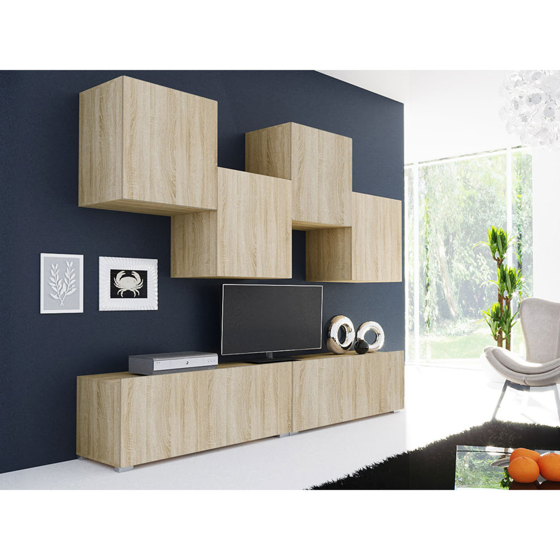 LOVIS WALL UNIT BASE MELAMINE SONOMA 120x42xH43cm E1 EU