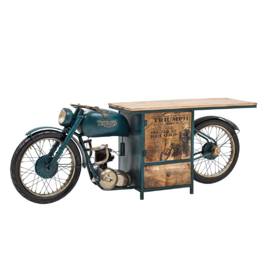 KAMIKAZI CONSOLE METAL PETROL NATURAL WOOD MANGO 2