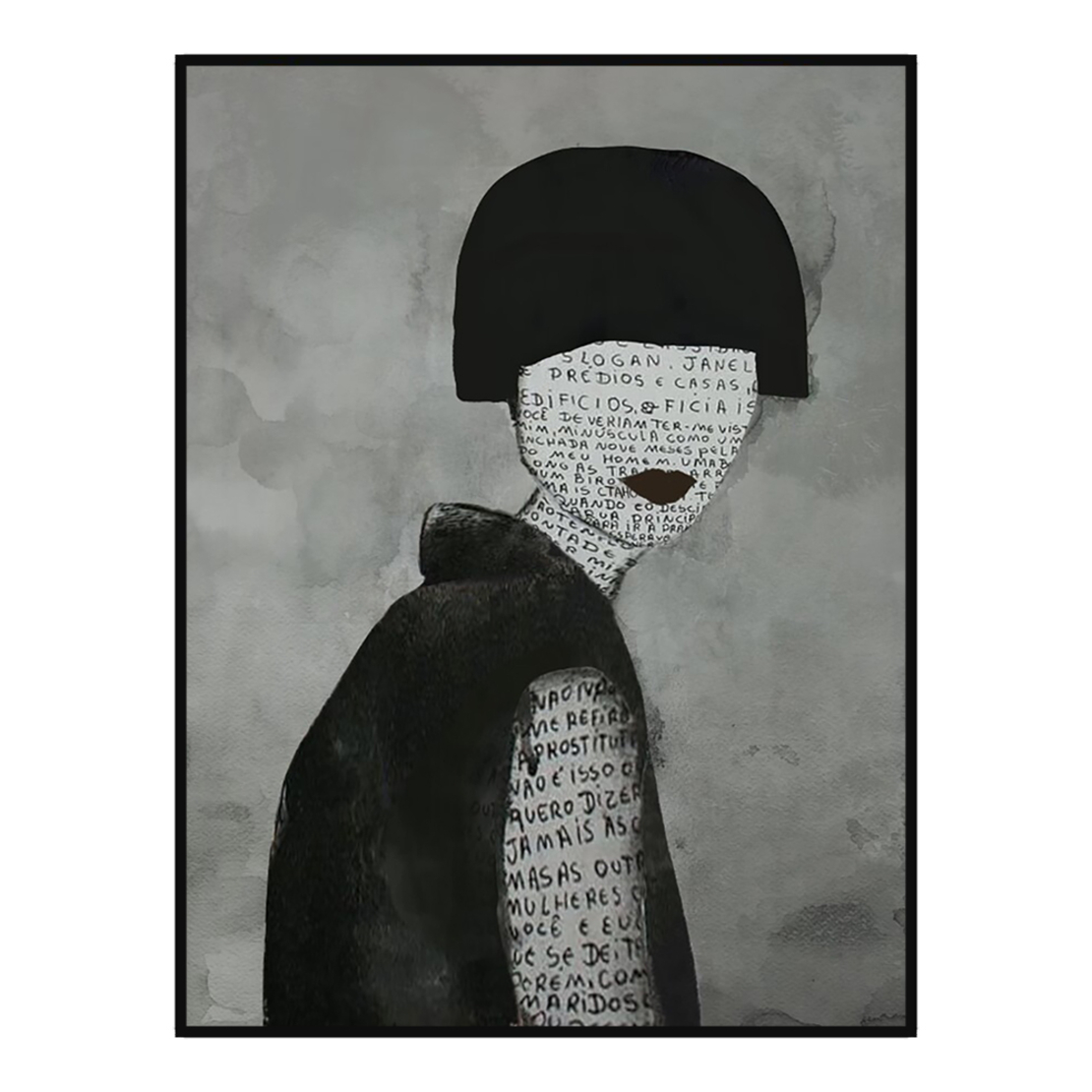 READ ME PAINTING CANVAS BLACK WHITE WOOD FRAME BLA