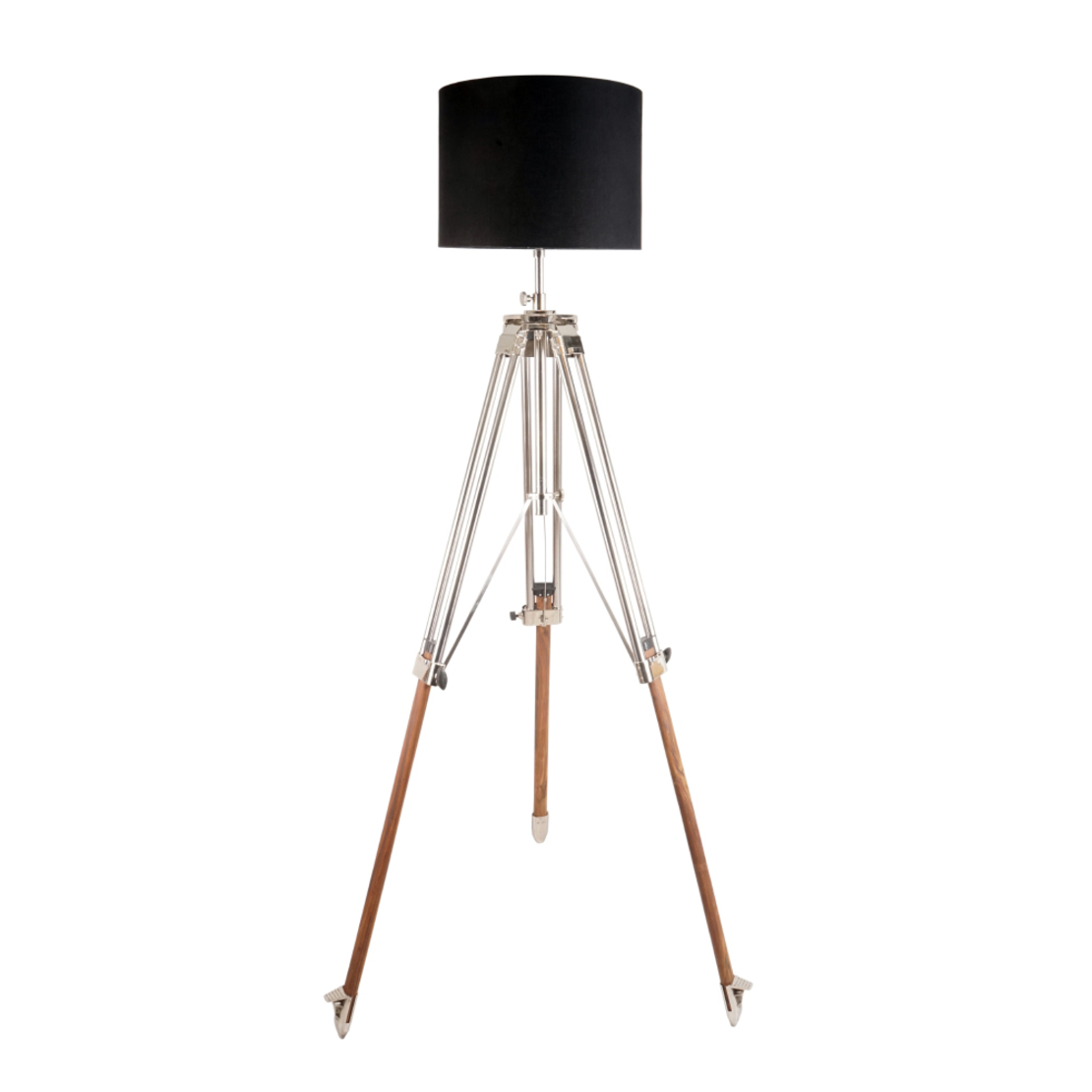 RONNIE LAMP FLOOR ALUMINIUM WOOD SILVER NATURAL BL