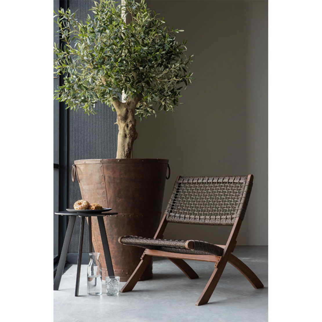 MESH CHAIR FOLDING HIGH DENSITY POLYETHYLENE BROWN ANTIQUE WALNUT 78x60xH72,5cm VN