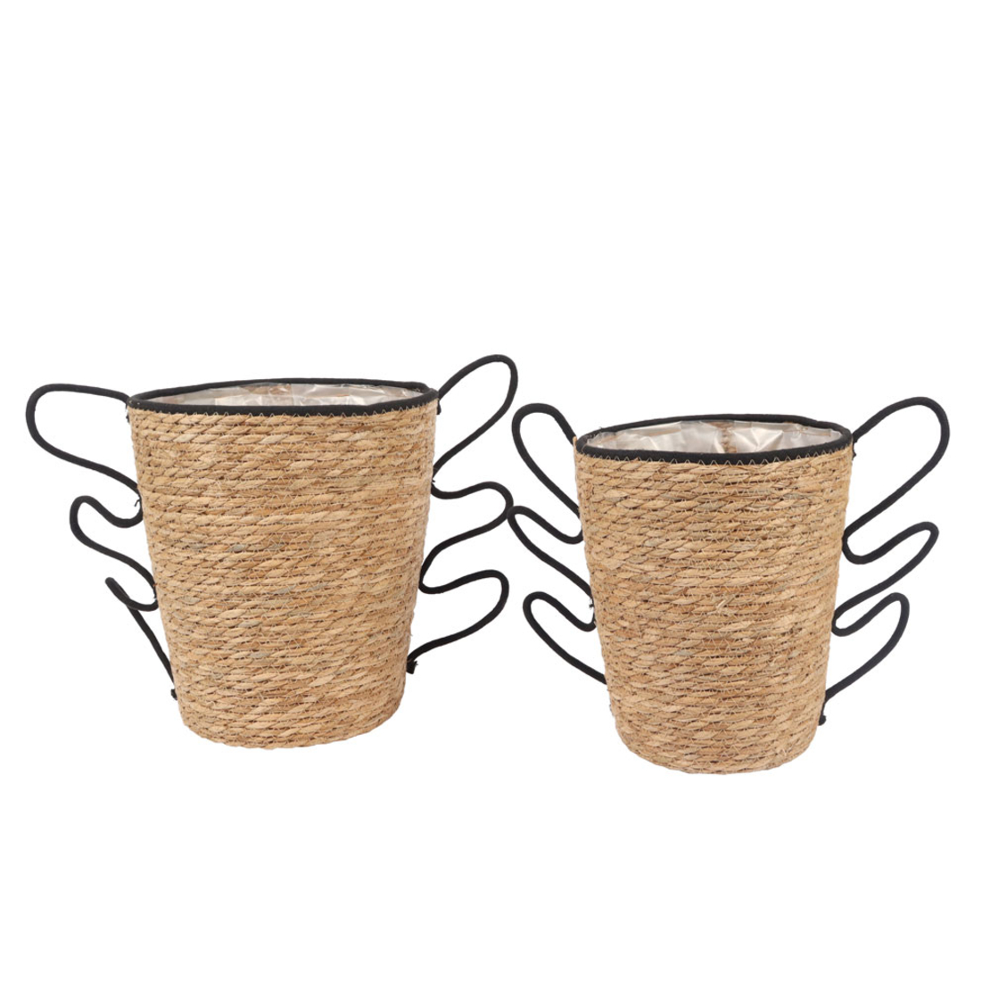 AELIA BASKET WITH HANDLES SET 2PCS SEAGRASS NATURA