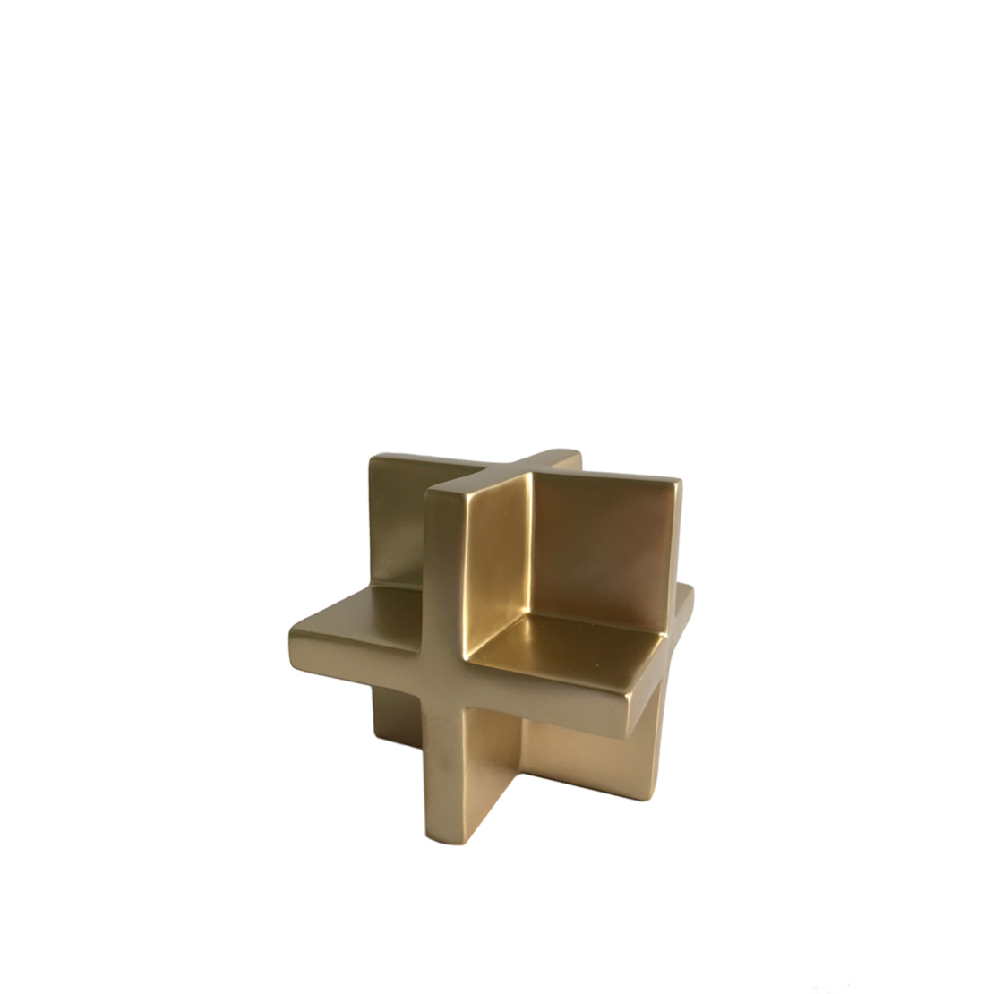 CUBE DECO POLYRESIN GOLD 10x10xH10cm PRC