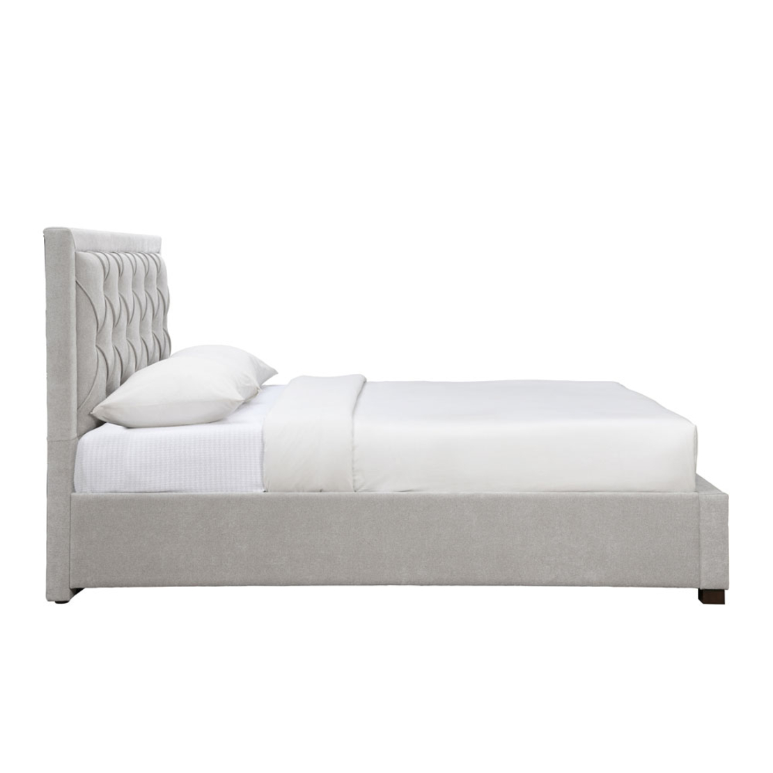 NOBLE BED (FOR MATTRESS 160x200cm) FABRIC GREY LIGHT E1 MY