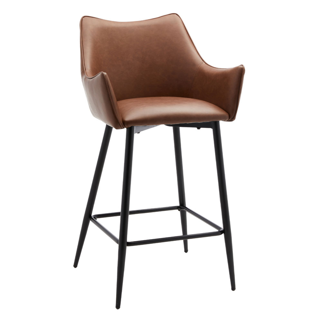 MALONE STOOL BAR FABRIC TABAC METAL BLACK E1 PRC