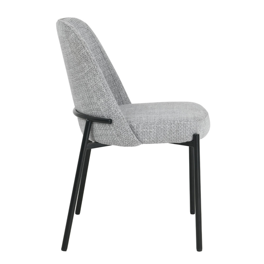 LUJO CHAIR FABRIC GREY LIGHT METAL BLACK MAT E1 PRC
