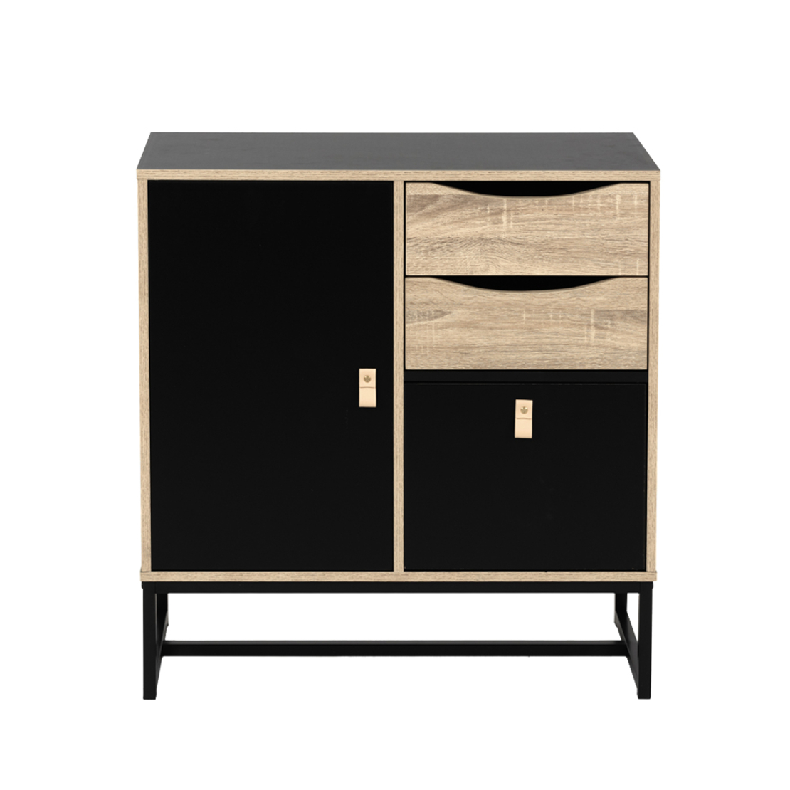 EDGE COMMODE CHIPBOARD WITH MELAMINE CARTA BLACK METAL SONOMA E1 PRC
