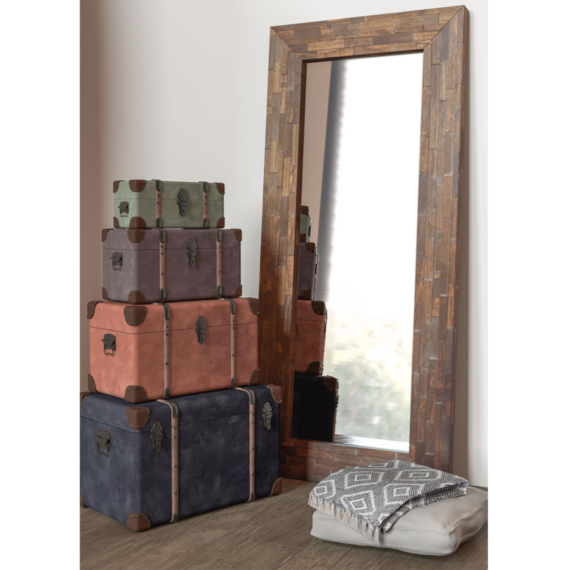 WOODY MIRROR WOOD PAULOWNIA BROWN 80x6xH180cm E1 PRC