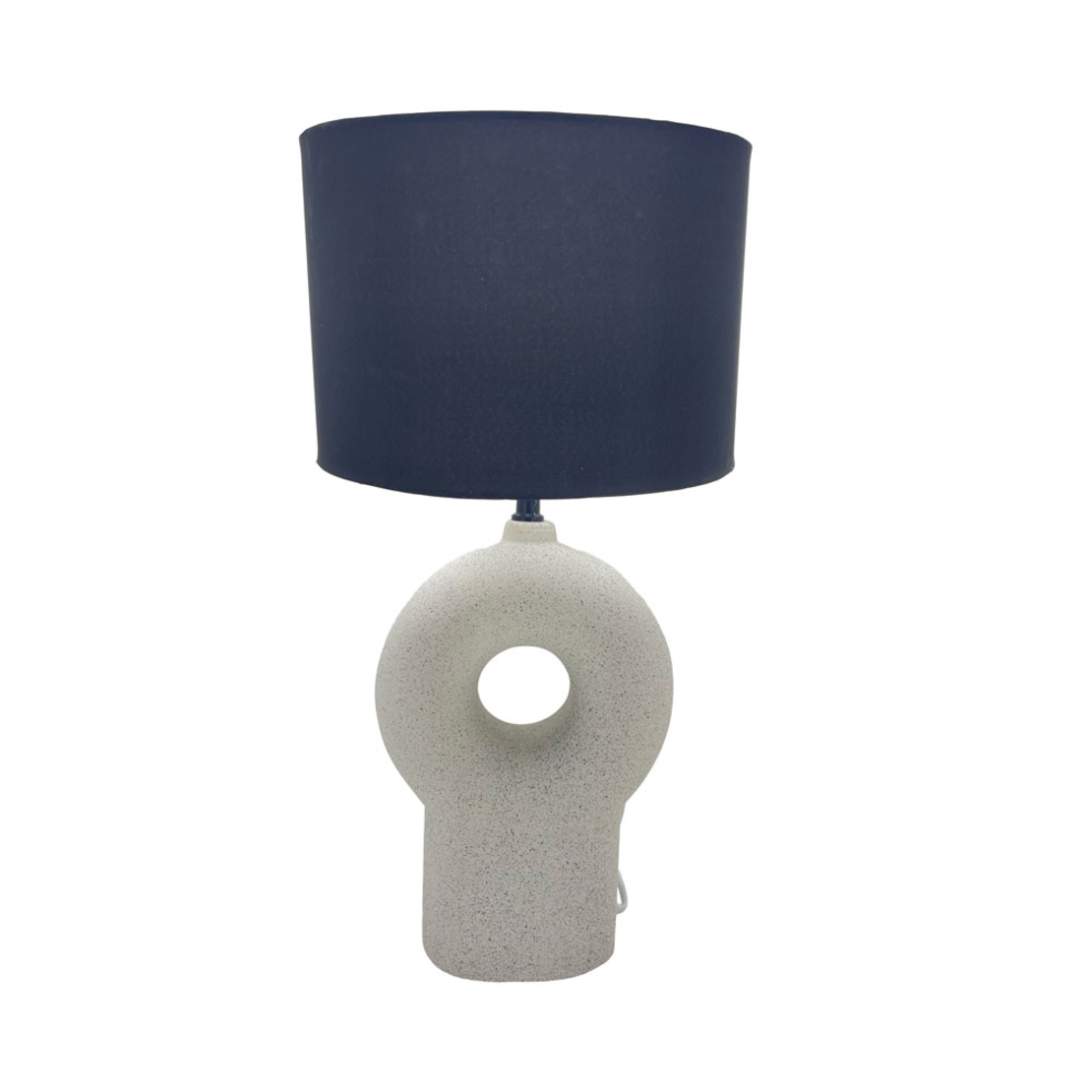 VEGG LAMP TABLE 20x10x52 CERAMIC WHITE LINEN BLACK