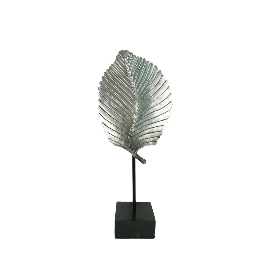 UMI DECO LEAF POLYRESIN SILVER BLACK 17x13xH42cm P