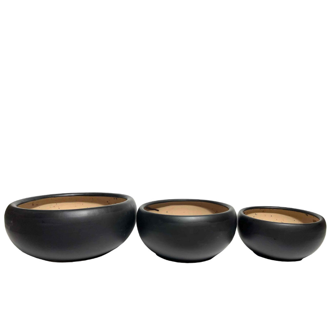 ONYX PLANTER SET 3PCS 43x43x18 CERAMIC BLACK