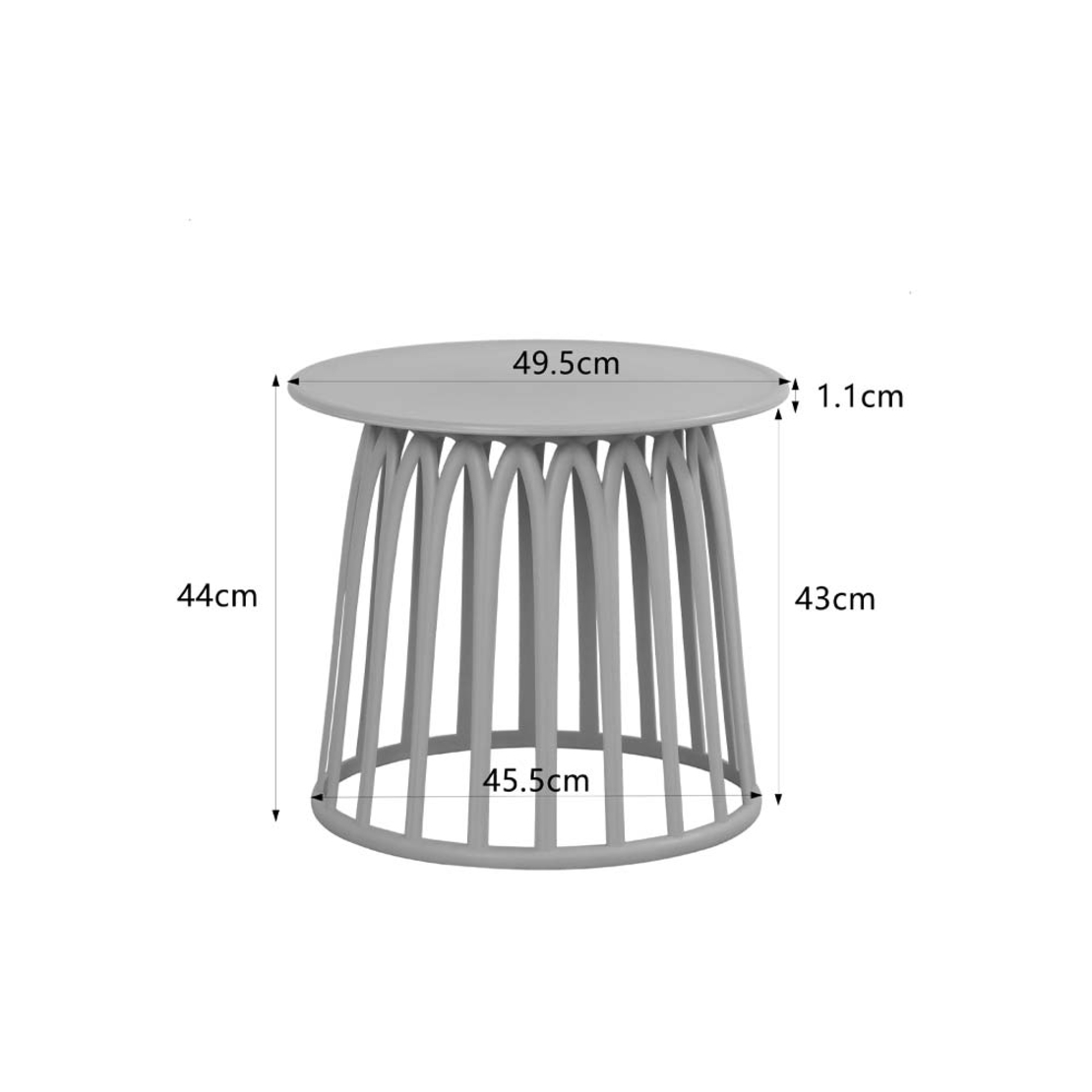 BASKET COFFEE TABLE PP MUSTARD 49.5x49.5x44 PRC