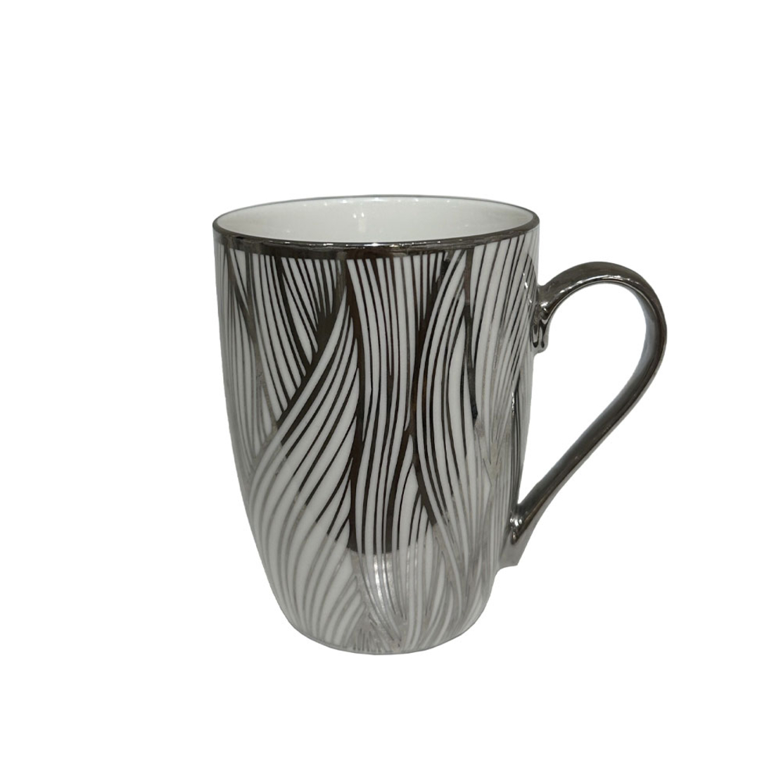 CHIC A MUG NEW BONE CHINA WHITE SILVER D8,3xH10,5c
