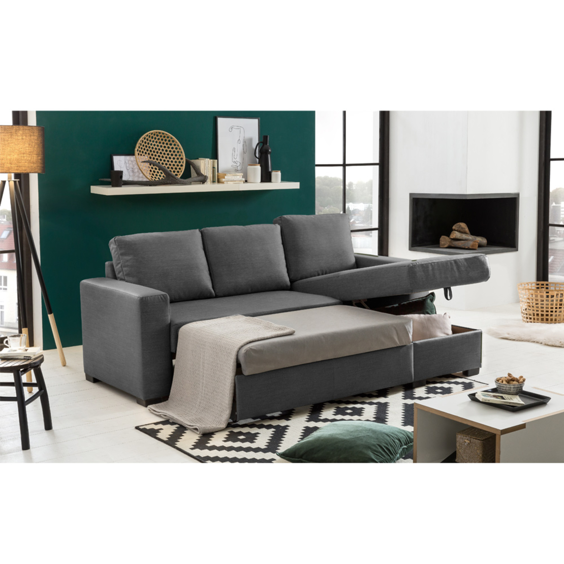 ALDO CRISTIANO SOFA BED REVERSABLE CODE CHENILLE GREY DARK R465 E1 EU