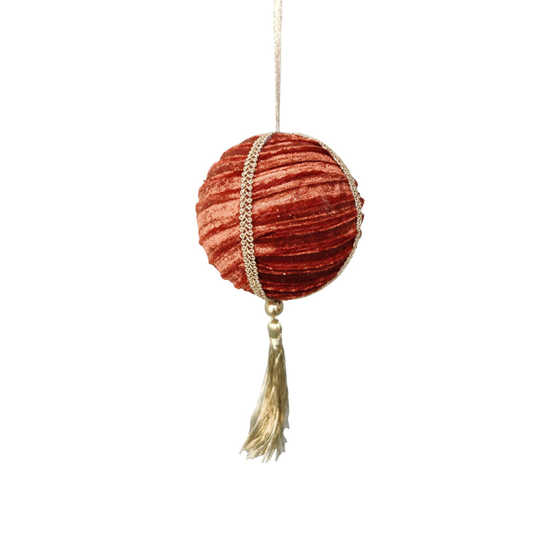 XMAS HAROLD BROCADE B BALL TERRACOTTA PRC