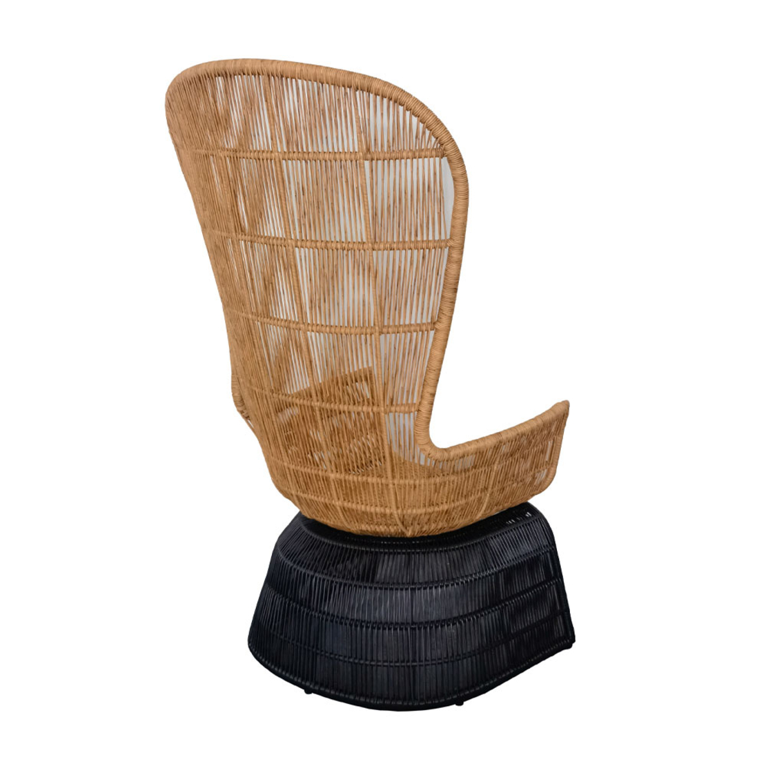MISA ARMCHAIR PE RATTAN NATURAL BLACK 110x75xH165c