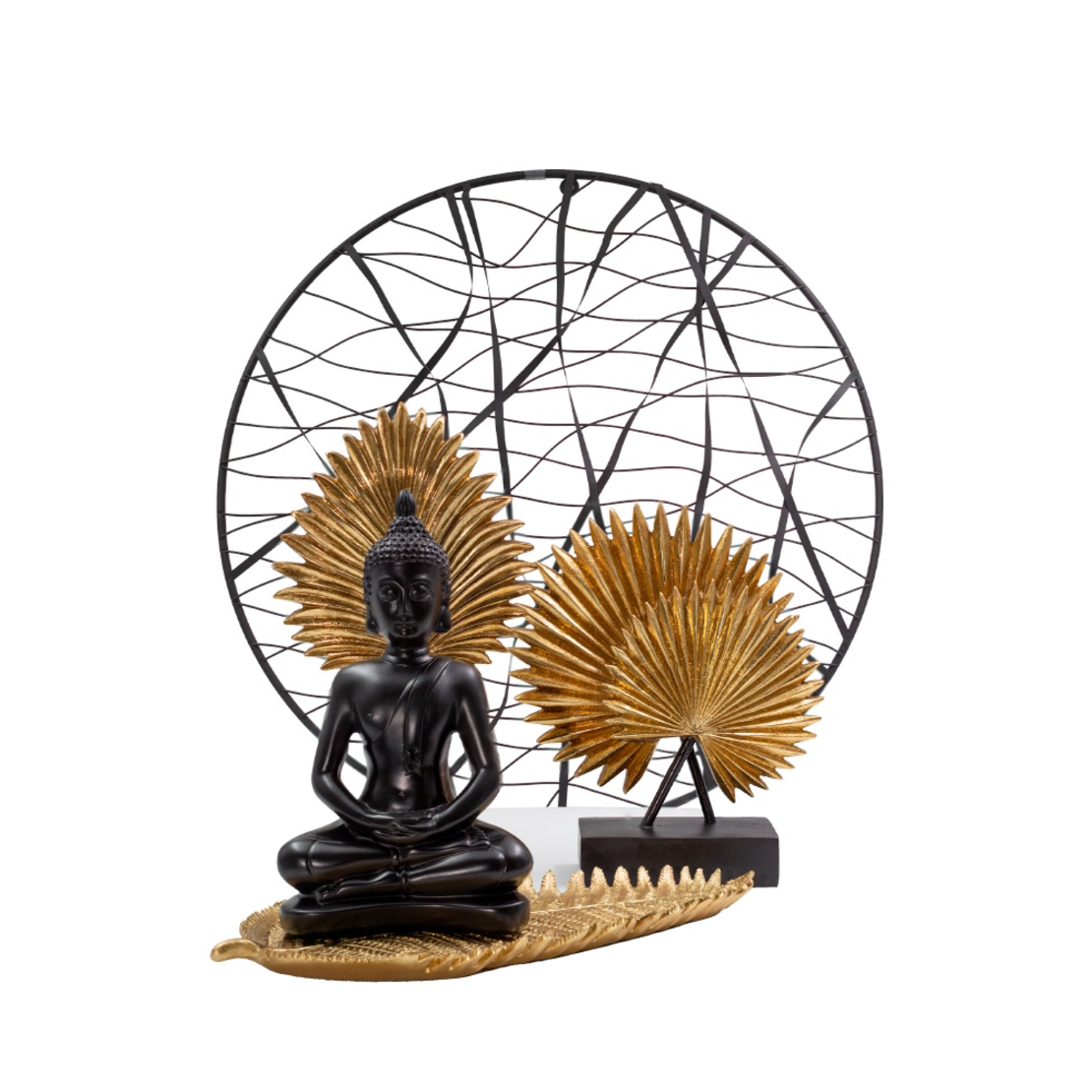 NABASA DECO BUDDHA POLYRESIN BLACK 18x10xH29cm PRC