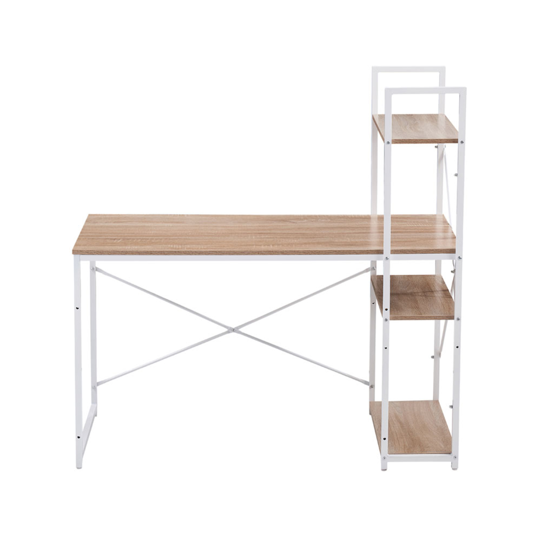 TORRE DESK BOOKCASE CHIPBOARD WITH MELAMINE SONOMA WHITE 120x60xH121cm E1 PRC