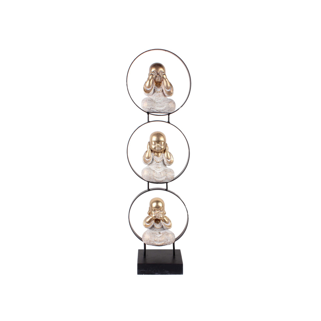 SAKYA DECO TOTEM POLYRESIN GOLD BLACK 18x9xH63,5cm