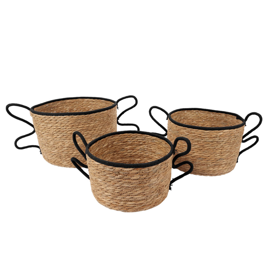 AELIA BASKET WITH HANDLES SET 3PCS SEAGRASS NATURA
