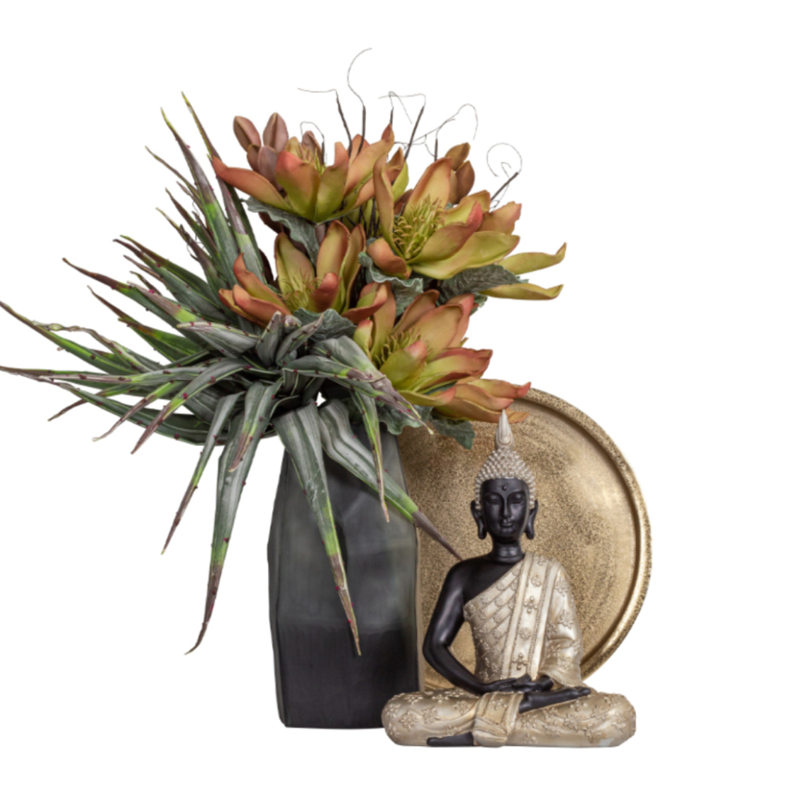 KEBA DECO BUDDHA POLYRESIN BLACK GOLD 24x13,5xH33c