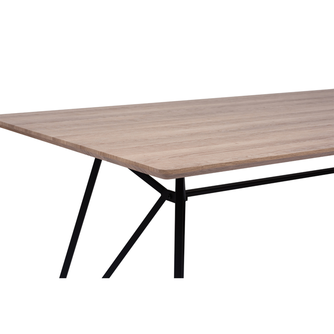 BOGARD TABLE METAL OAK LIGHT MDF WITH PAPER VENEER BLACK E1 PRC