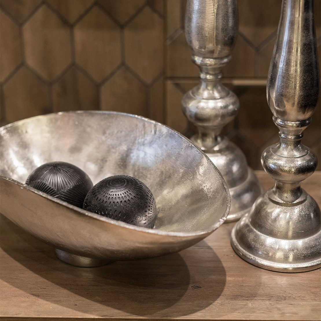 FLOW BOWL ALUMINIUM SILVER 43x25xH16cm IN