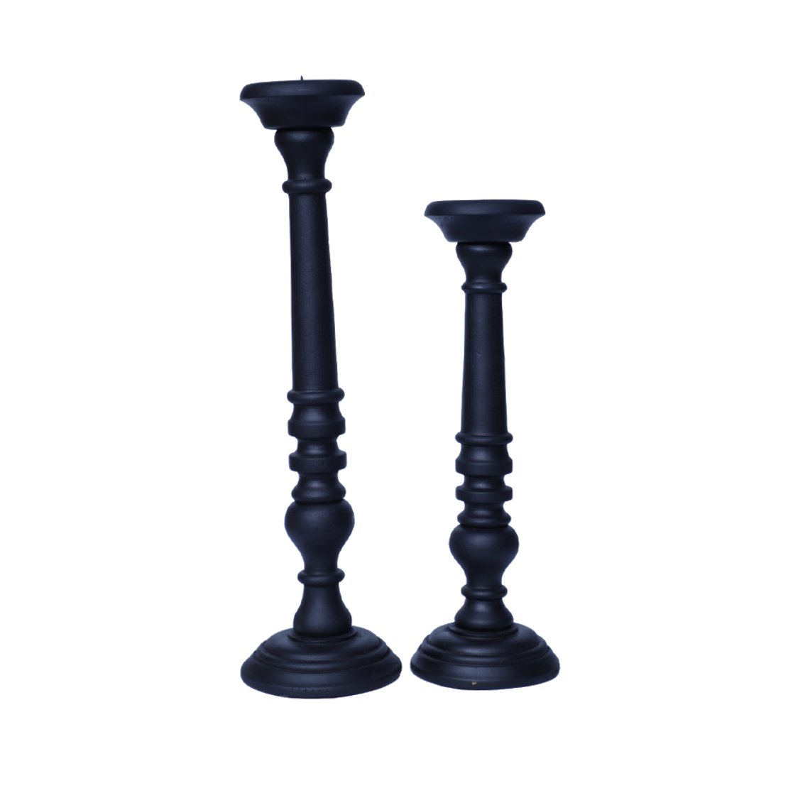 BERNI CANDLE HOLDER WOOD MANGO BLACK D13xH50cm IN