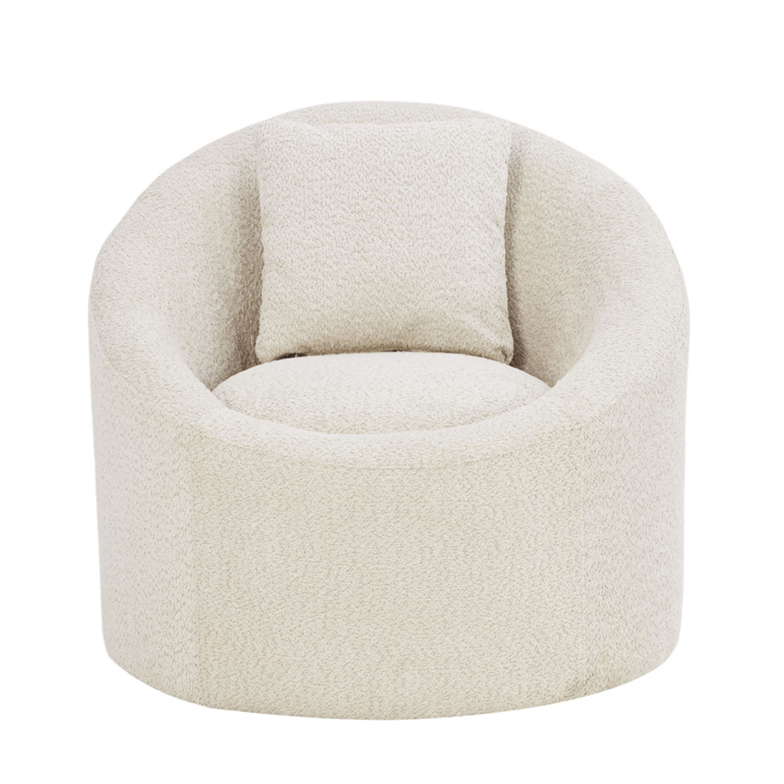 SOFTY ARMCHAIR SWIVEL FABRIC CREAM METAL E1 PRC