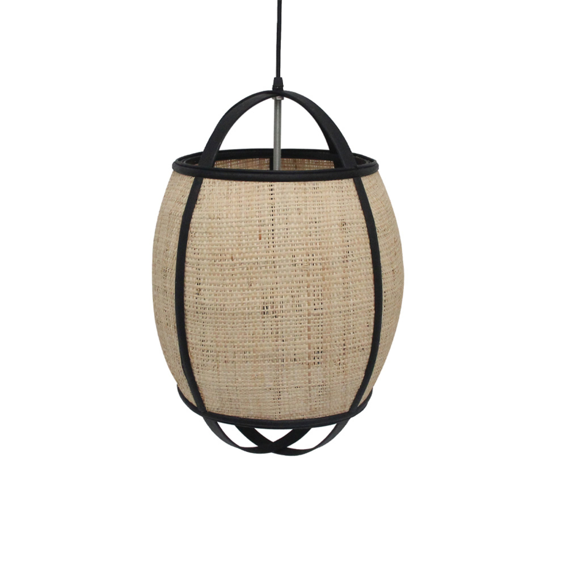 NUBIA LAMP PENDANT 33x33x47 ROPE NATURAL BLACK BAMBOO