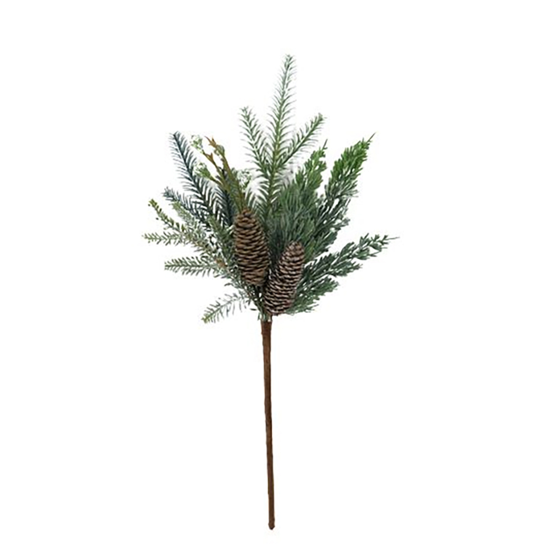 XMAS POPLAR PINE CONES BRANCH PVC PE GREEN 25x9xH5