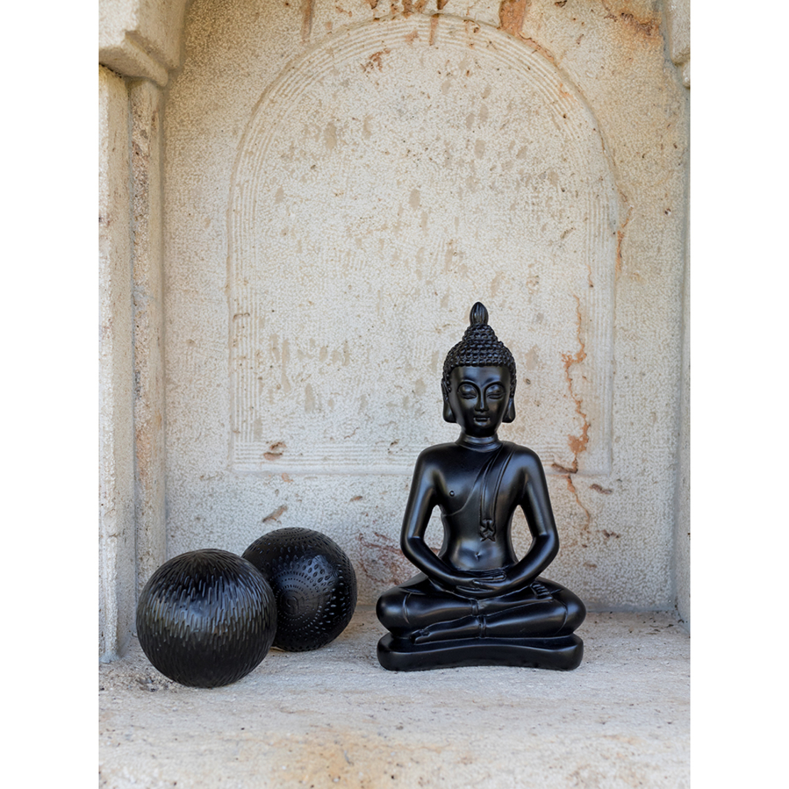 NABASA DECO BUDDHA POLYRESIN BLACK 18x10xH29cm PRC