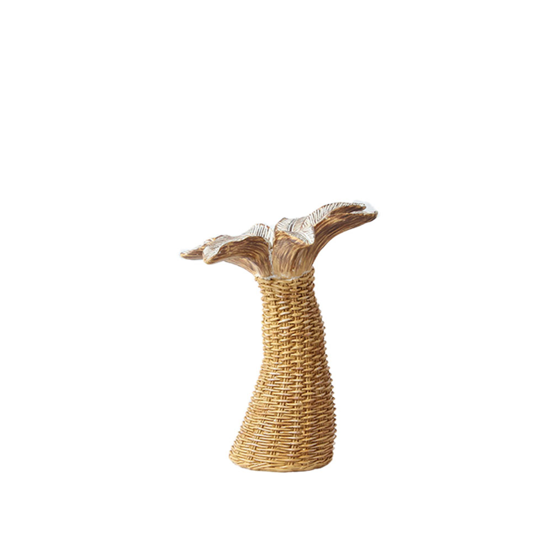 GINKO 1 CANDLE HOLDER POLYRESIN NATURAL 16x13xH18,