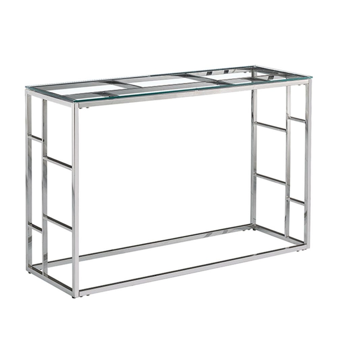 BELLAGIO CONSOLE STAINLESS STEEL SILVER GLASS TRANSPARENT 120x40xH78cm PRC