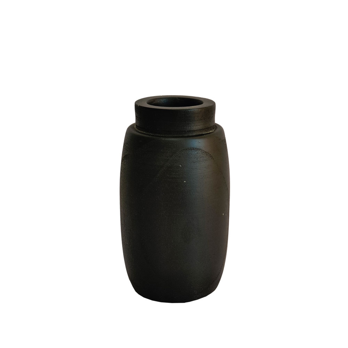 NUBIA VASE WOOD BLACK 13x13xH22cm PRC