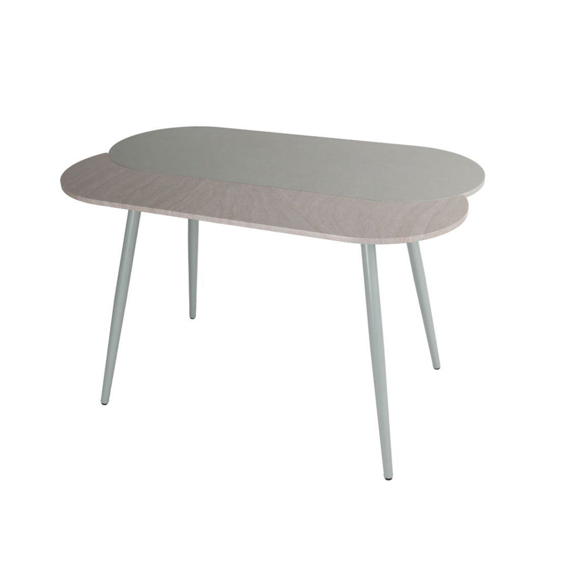 ITALIAN DINING SET 4+1 MELAMINE NATURAL LIGHT METAL GREY LIGHT 120x75x75 E1 PRC