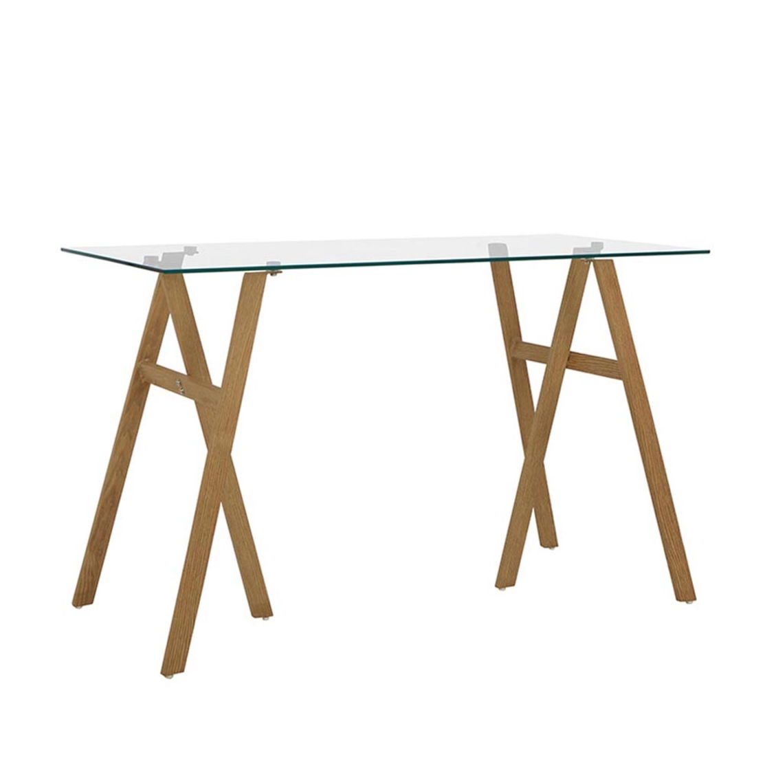 NORDIC DESK GLASS TRANSPARENT NATURAL 120x60xH75cm PRC