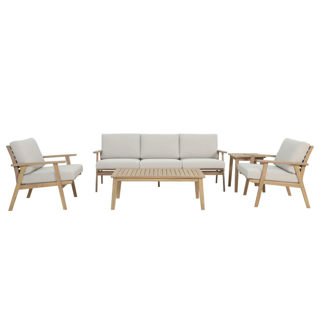 ETOILE LOUNGE SET 1+2+1 WOOD ACACIA NATURAL BEIGE